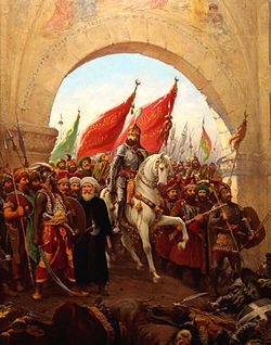 Sultan Mehmed II’s entry into Constantinople, painting by Fausto Zonaro (1854–1929).
